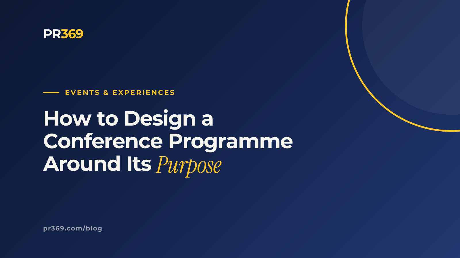How to Design a Conference Programme Around Its Purpose