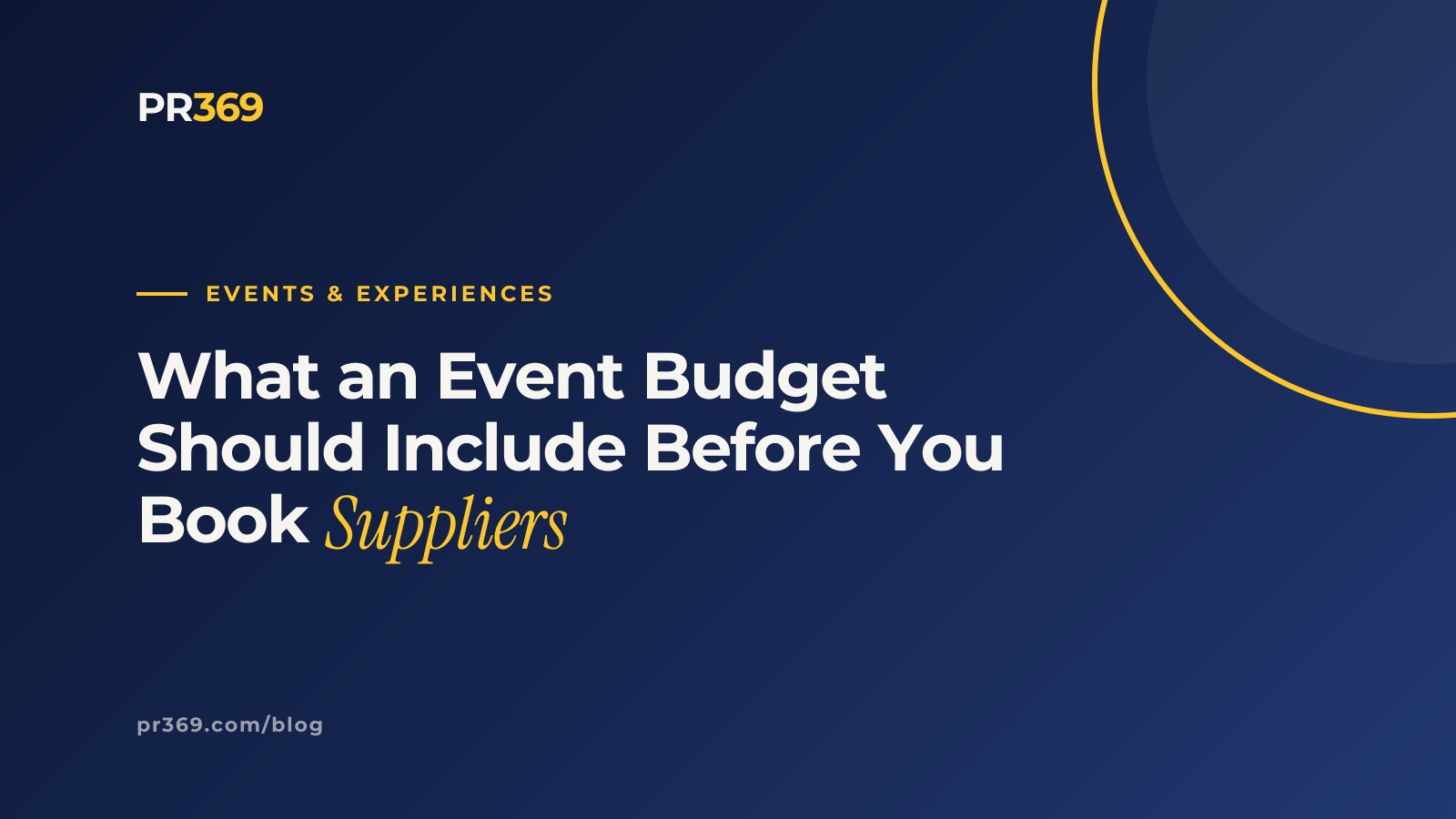 What an Event Budget Should Include Before You Book Suppliers